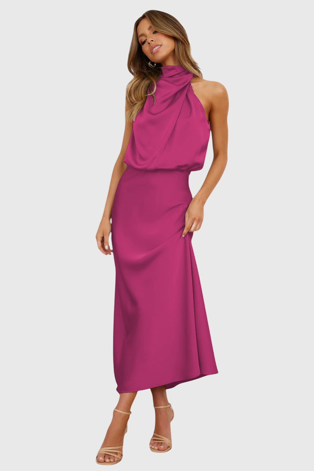 Ava™ | Glamourystyczna Sukienka Halter z Satyny