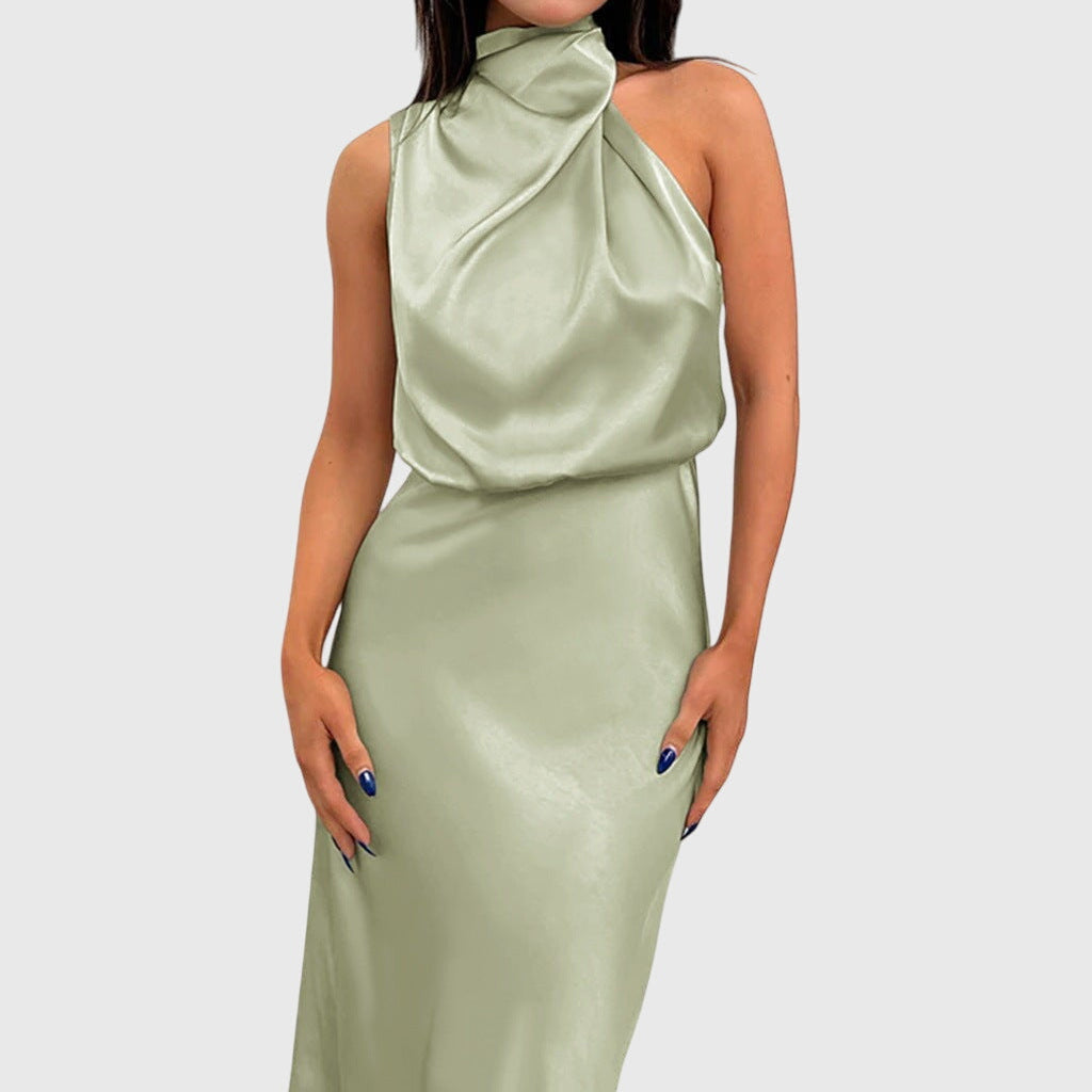 Ava™ | Glamourystyczna Sukienka Halter z Satyny