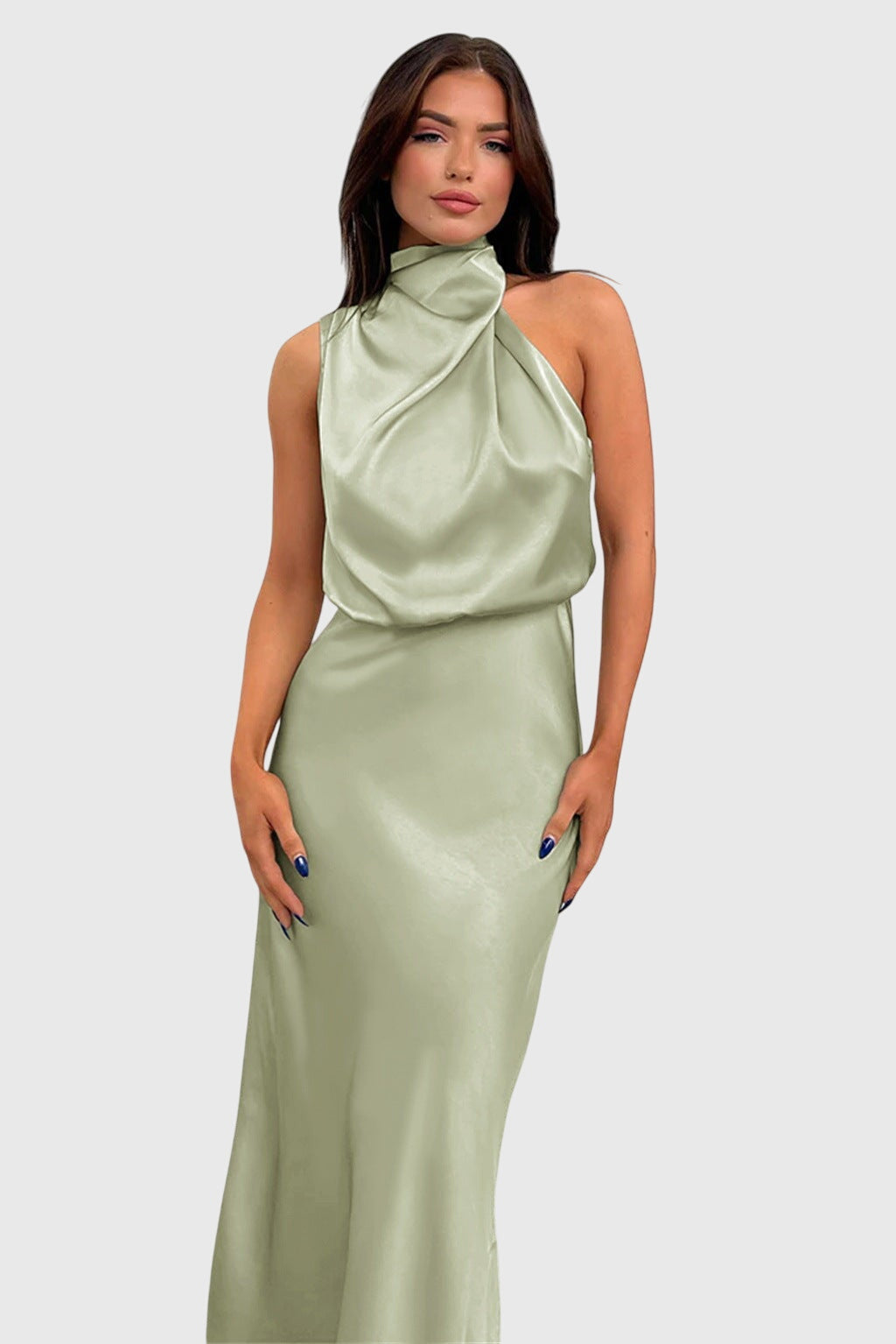 Ava™ | Glamourystyczna Sukienka Halter z Satyny