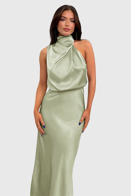 Ava™ | Glamourystyczna Sukienka Halter z Satyny