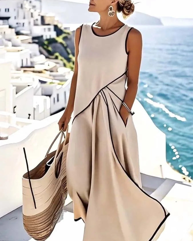 Maisy – Elegancka Sukienka bez Rękawów