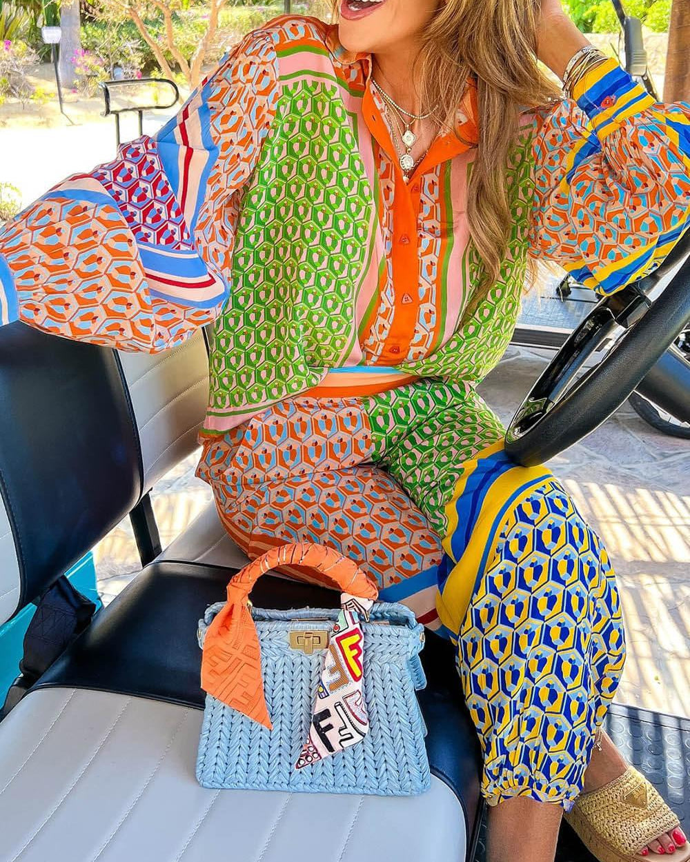Josephine | Kolorowa Unikalna Koszula w Stylu Tropikalnym