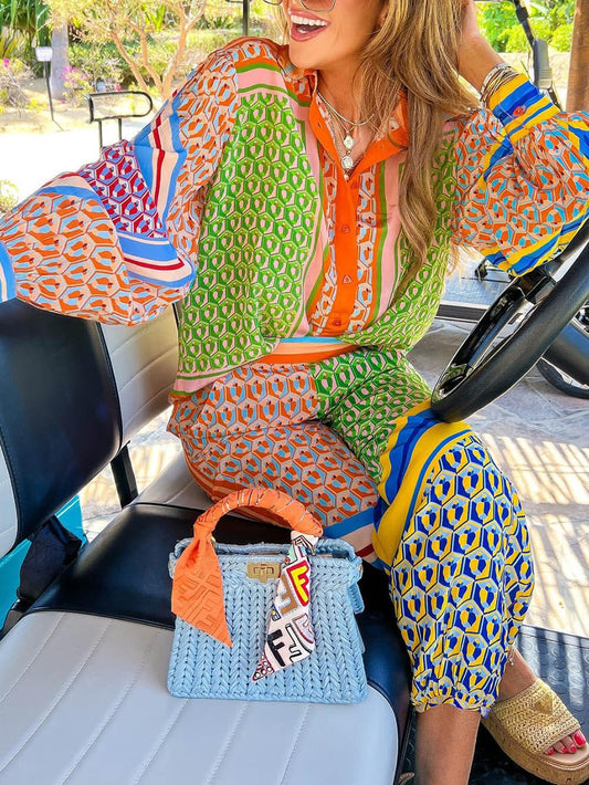 Josephine | Kolorowa Unikalna Koszula w Stylu Tropikalnym