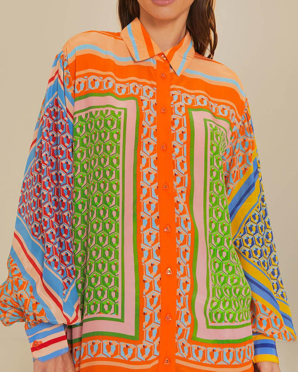 Josephine | Kolorowa Unikalna Koszula w Stylu Tropikalnym