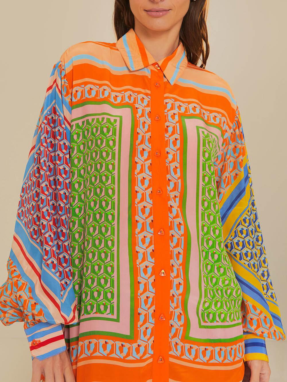 Josephine | Kolorowa Unikalna Koszula w Stylu Tropikalnym