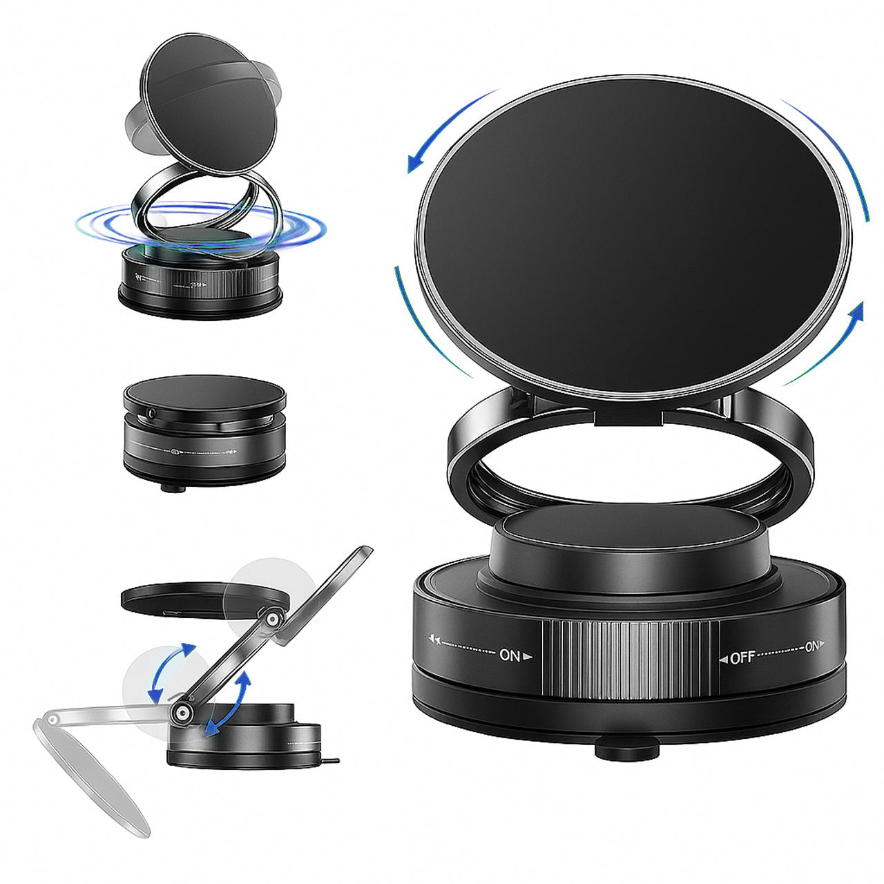 Magnetyczna podstawka pod telefon, 🔄obrotowa o 360° i chowana. Najlepszy towarzysz podczas oglądania🚗📱