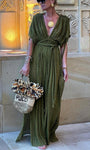 Elena | Kimono Draped Braids Cover Up Slit Maxi Dress