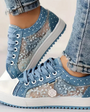 CARO | ELEGANCKIE SNEAKERY DAMSKIE Z KWIATOWYMI DETALAMI