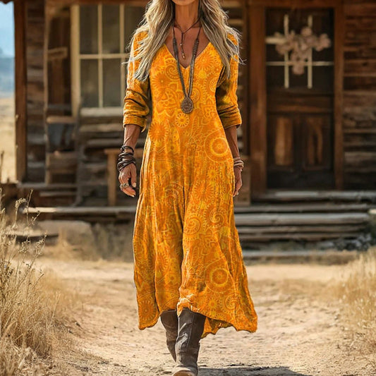 Evelyn | Sukienka casualowa z długim rękawem w stylu vintage