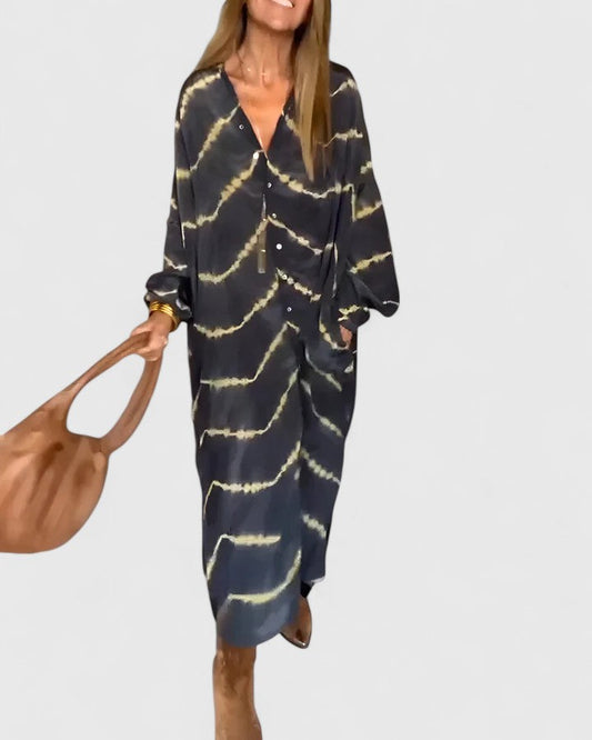 Amelie™ | Elegancka Boho Maxi Sukienka w Paski