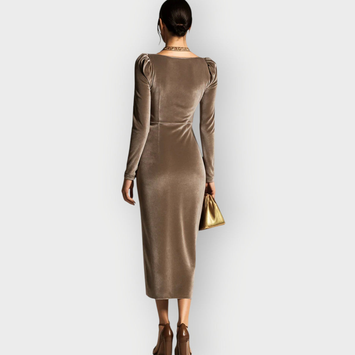 Auvess | Elegancka Midi Sukienka z Drapowaniem