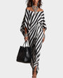Glamourów Sukienka Maxi Off-Shoulder w Paski