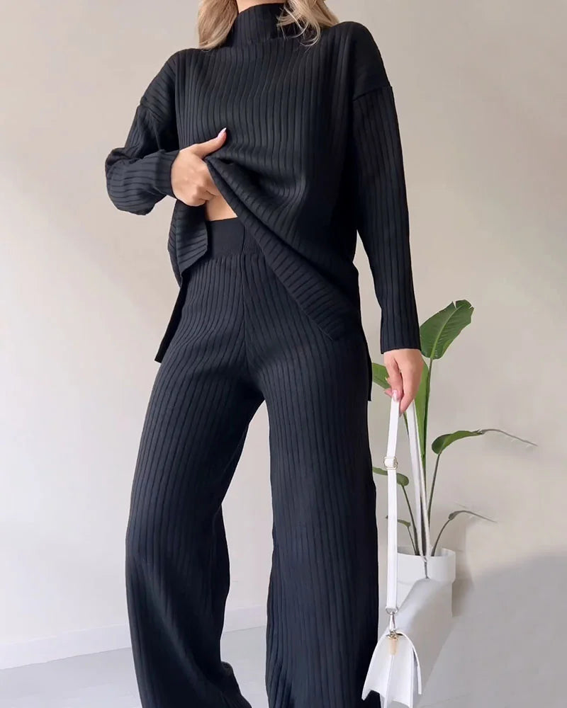 Elegancki dwuczęściowy zestaw z rozcięciem