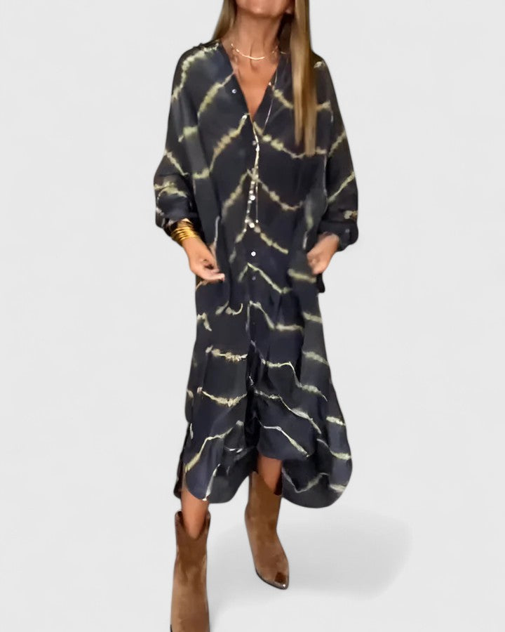 Amelie™ | Elegancka Boho Maxi Sukienka w Paski