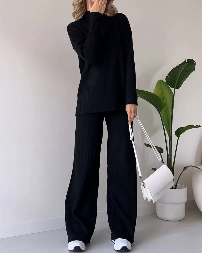 Elegancki dwuczęściowy zestaw z rozcięciem