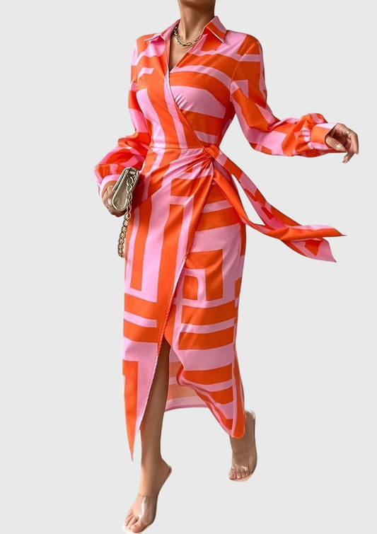Everly™ | Elegancka Sukienka Kopertowa z Wzorem