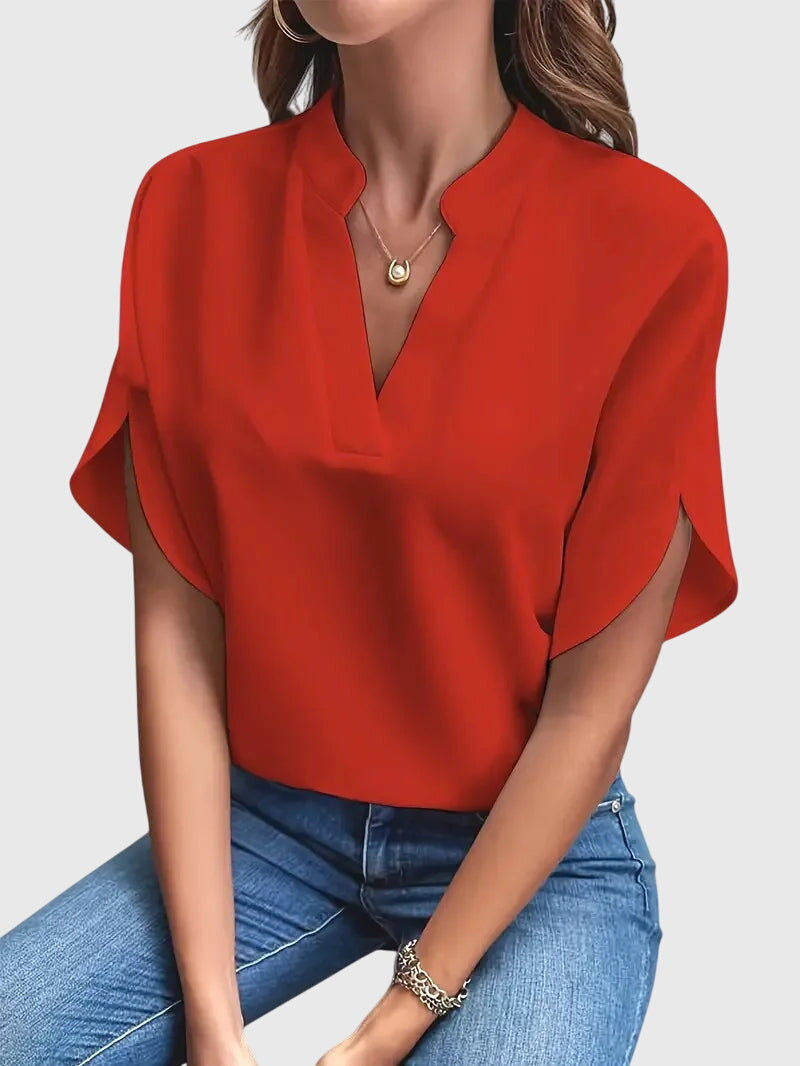 Beatrix™ | Miękka i Elegancka Koszula z Dekoltem w Serek