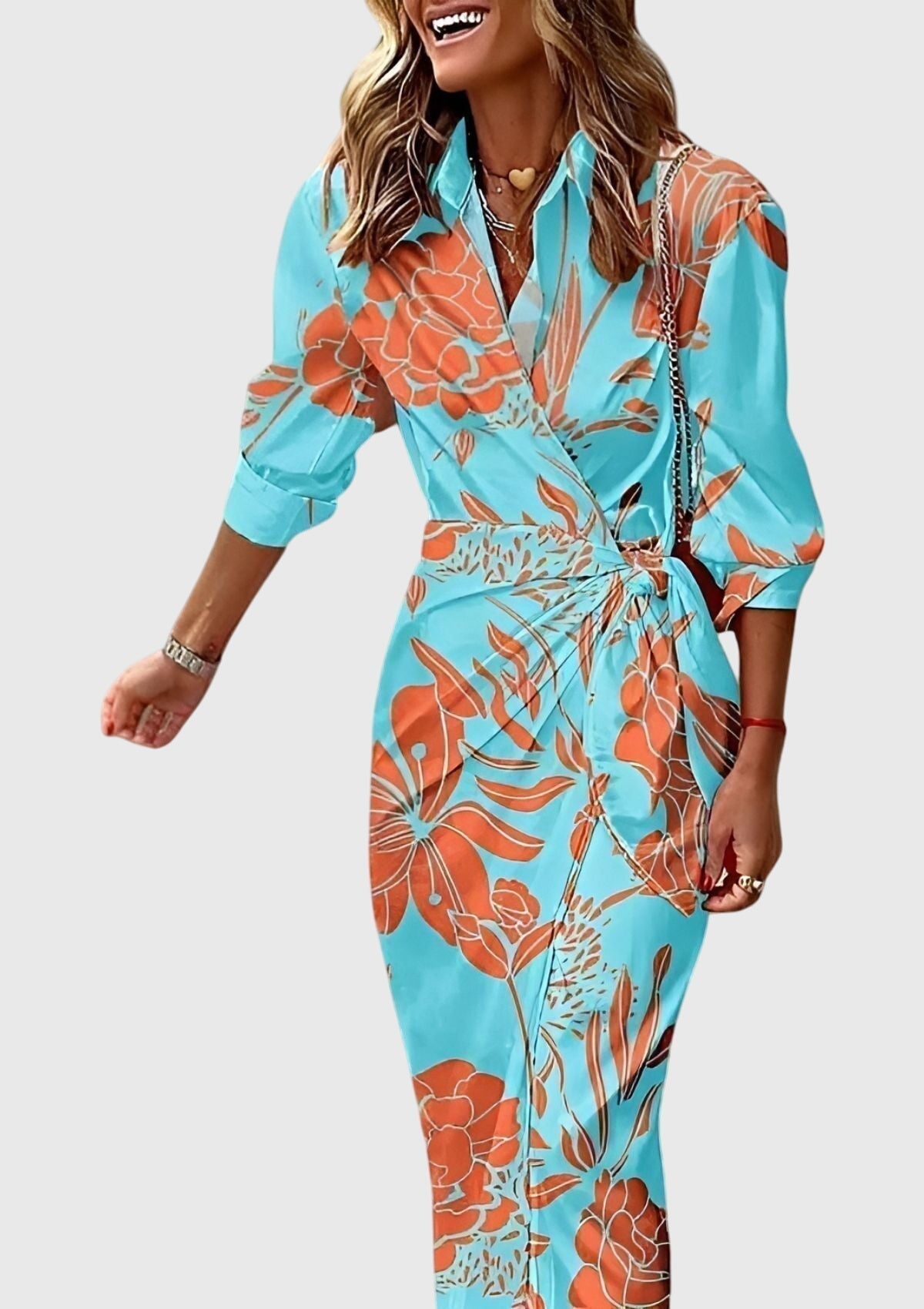 Everly™ | Elegancka Sukienka Kopertowa z Wzorem