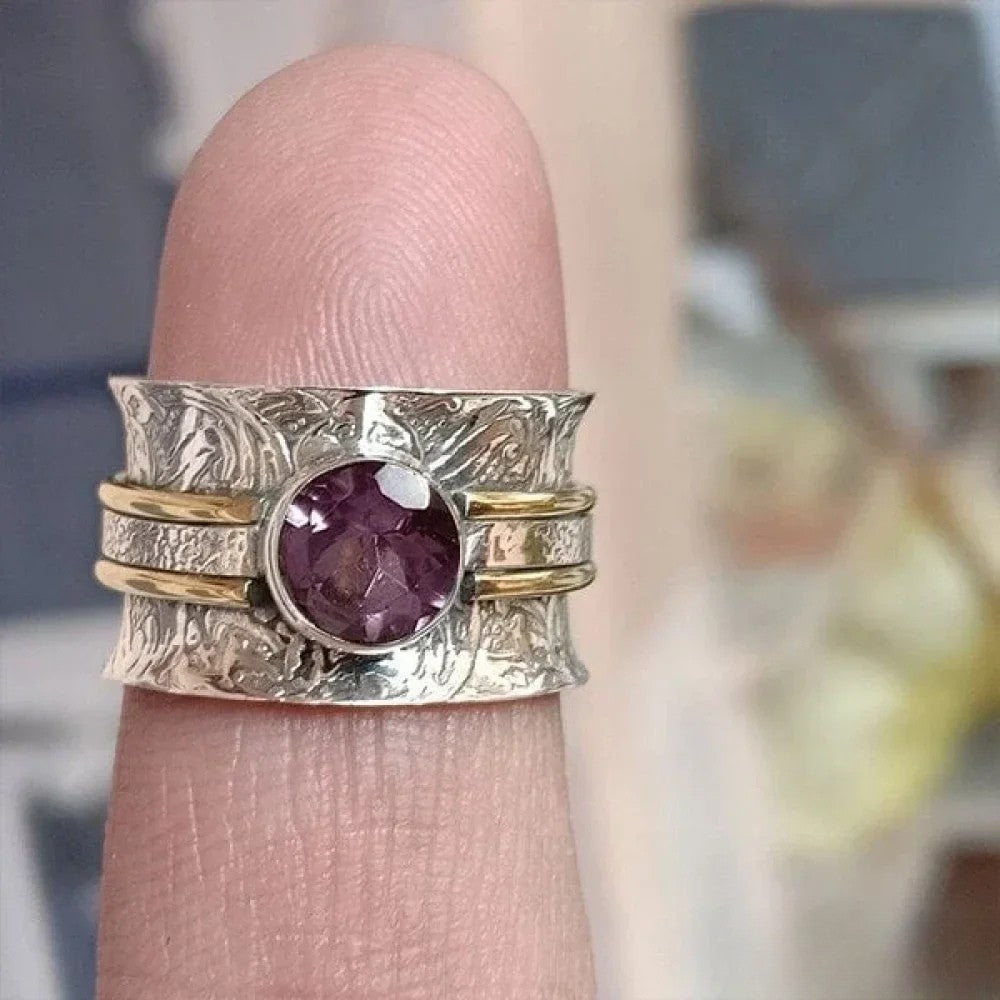 Pierścień Medytacyjny z Kryształem Bohemskim