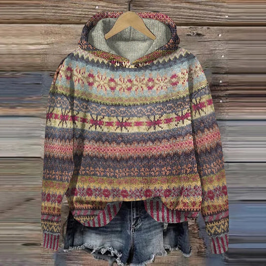 Tovira | Etniczny Retro Hoodie