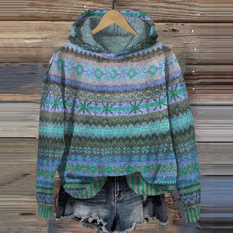 Tovira | Etniczny Retro Hoodie
