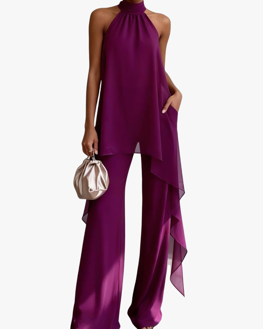 MOREAU | ELEGANCKIE KOMPLETY Z DEKOLTEM HALTER DLA KOBIET