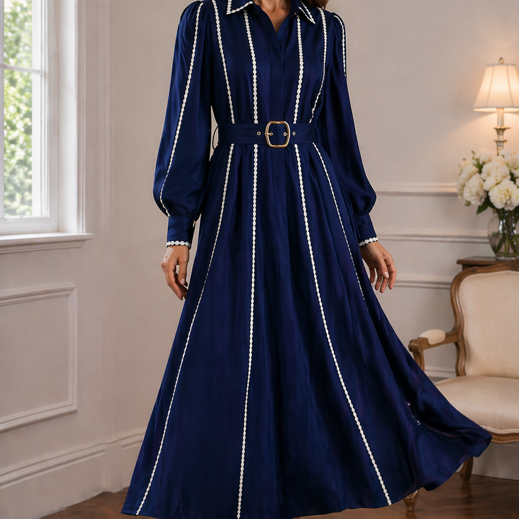 Alexia | Elegancka sukienka z paskiem podkreślająca sylwetkę