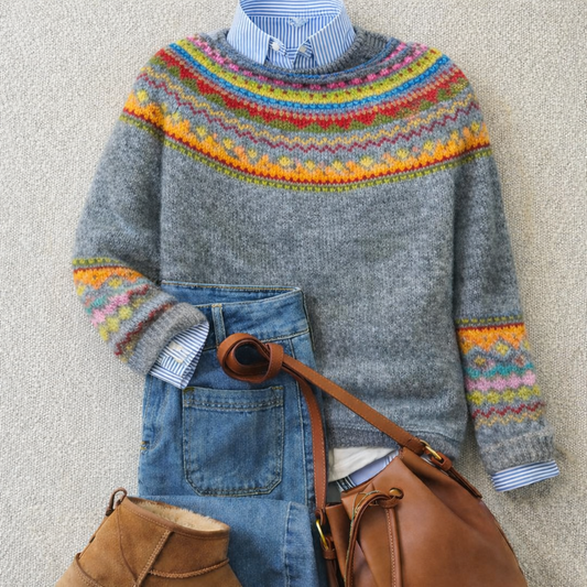 Graycelynna | Dziedziczny Nordic Sweter