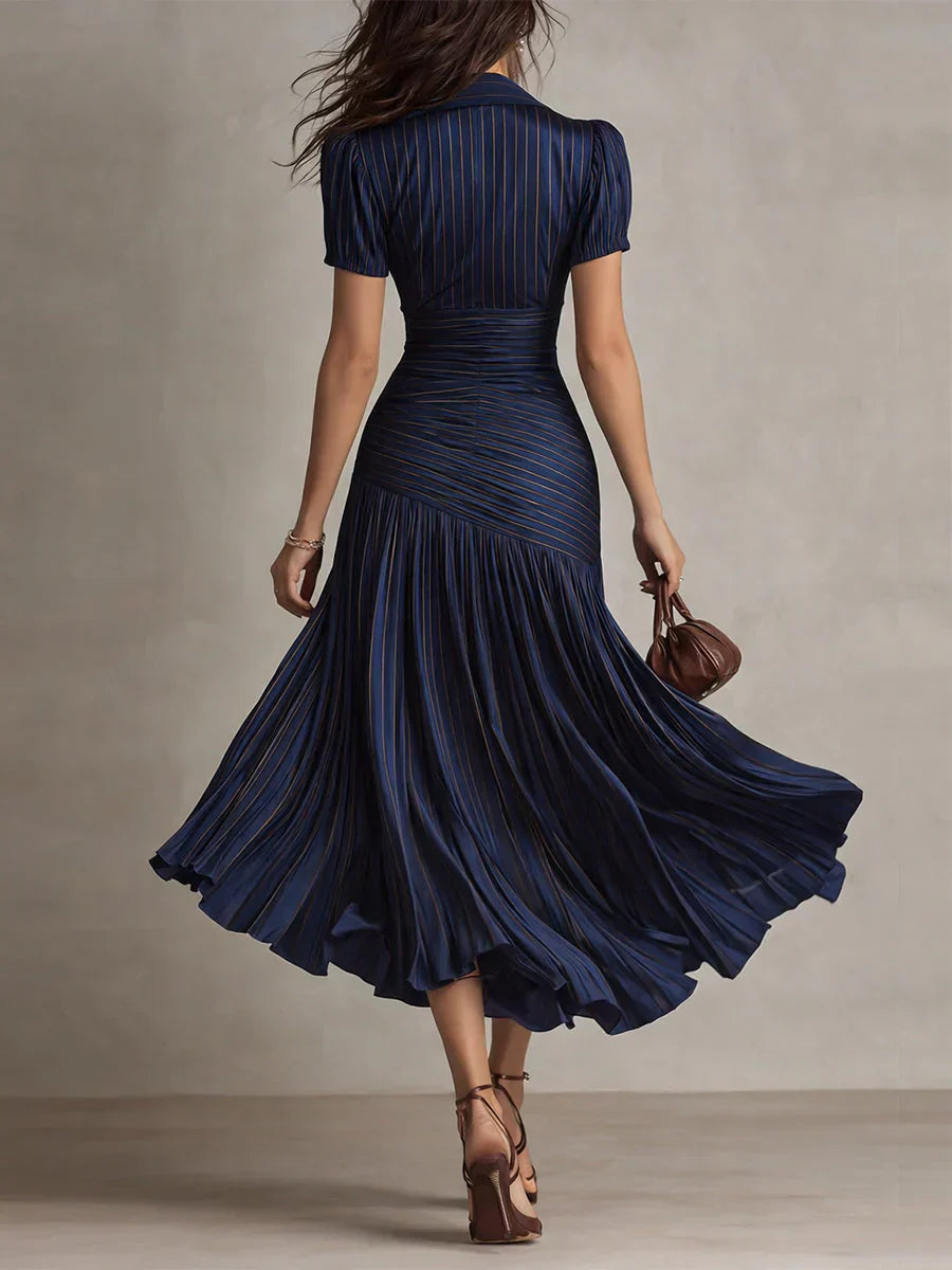 Florencja | Vintage Elegancka Sukienka Maxi z Chiffonu