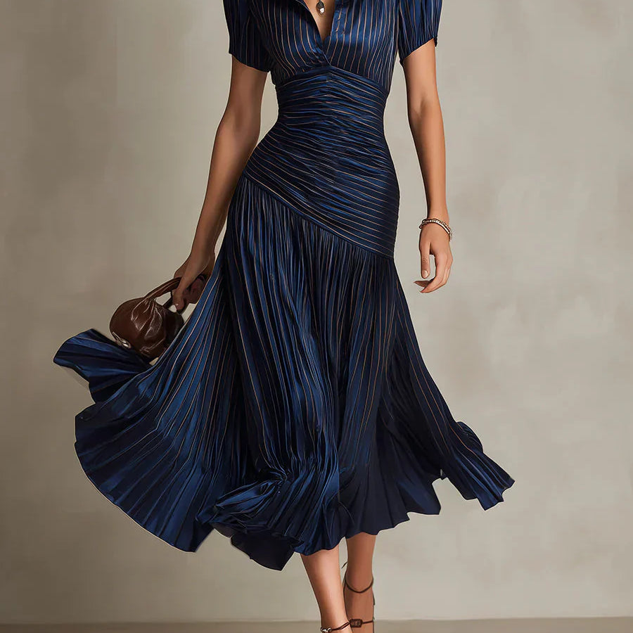 Florencja | Vintage Elegancka Sukienka Maxi z Chiffonu