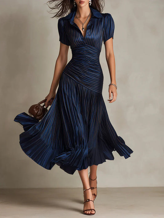 Florencja | Vintage Elegancka Sukienka Maxi z Chiffonu