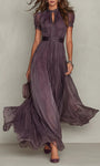 Ashley | Vintage Elegancka Sukienka Maxi z Chiffonu