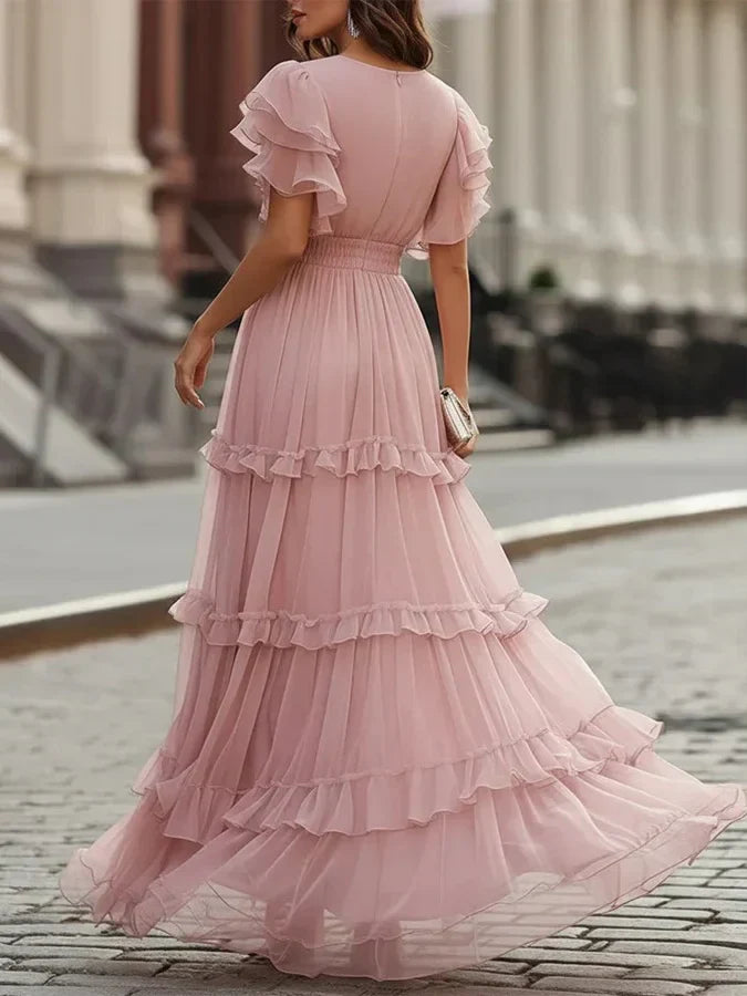 Zoe | Jasnoróżowa Elegancka Sukienka Maxi na Ślub