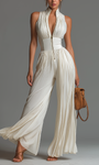 Gabriela | Biały Plisowany Chiffon