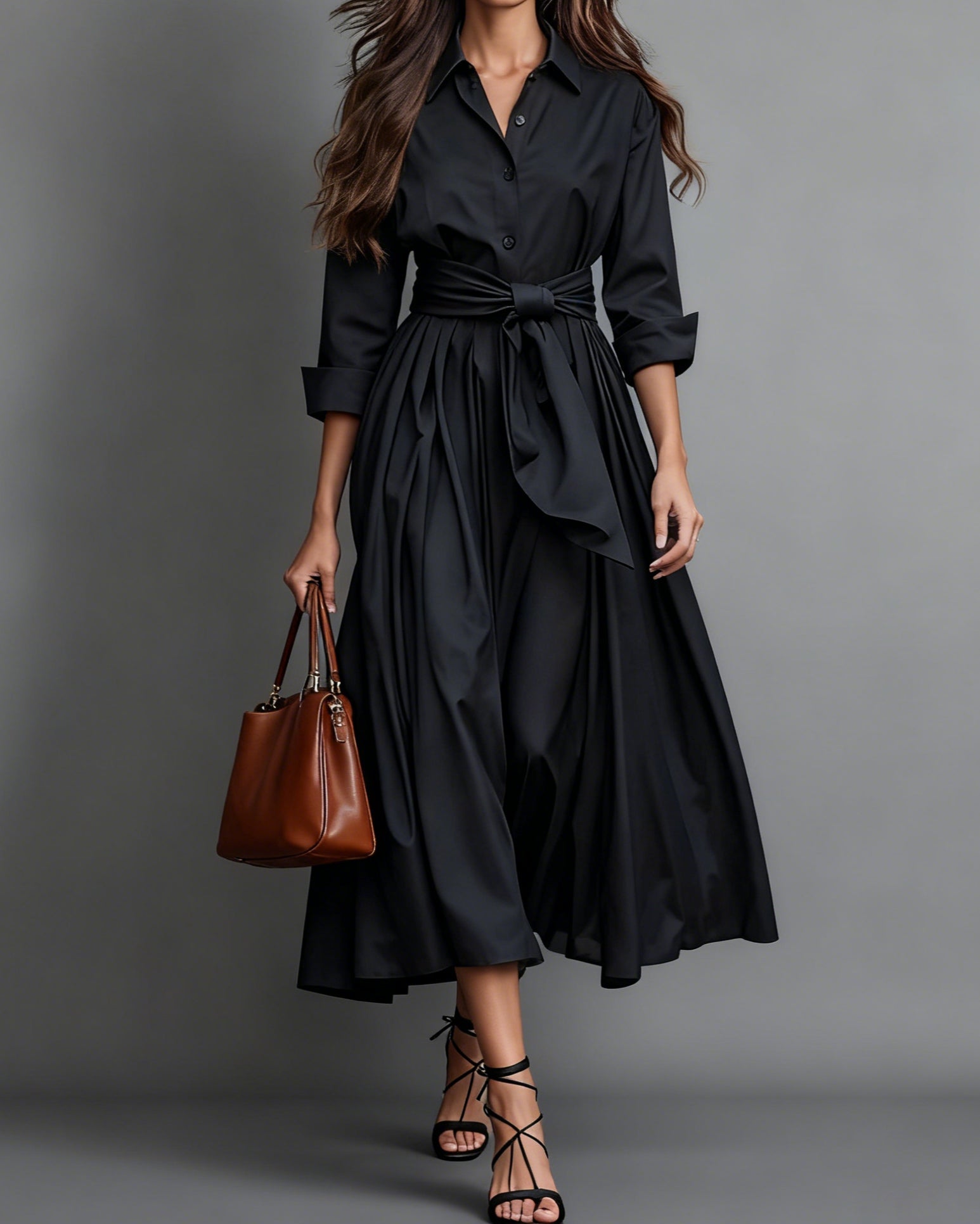 Velorythia | Elegancka Sukienka Maxi z Detalem Wstążki