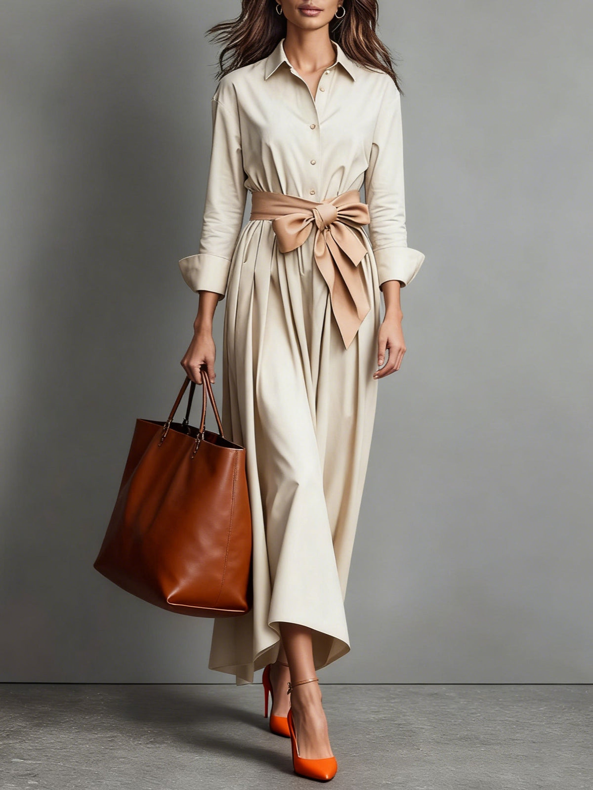 Velorythia | Elegancka Sukienka Maxi z Detalem Wstążki