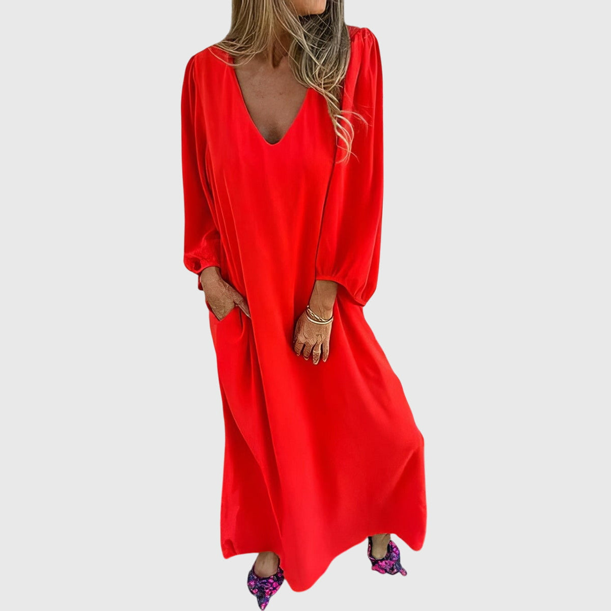 Carol™ - Długa Sukienka Boho z Kieszeniami