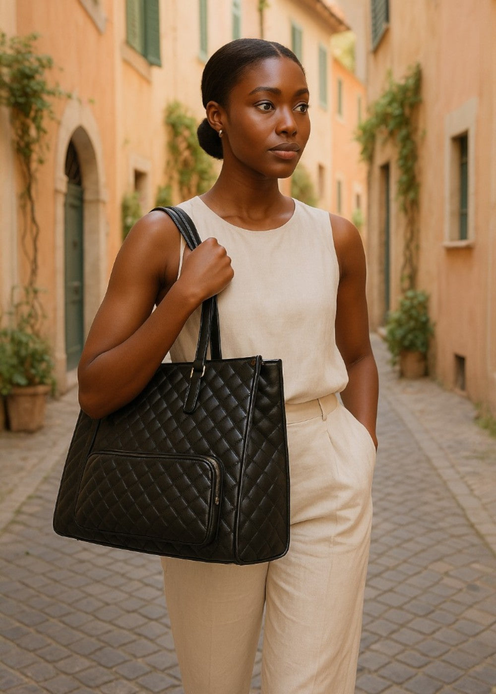 3 w 1 pikowana torba typu tote