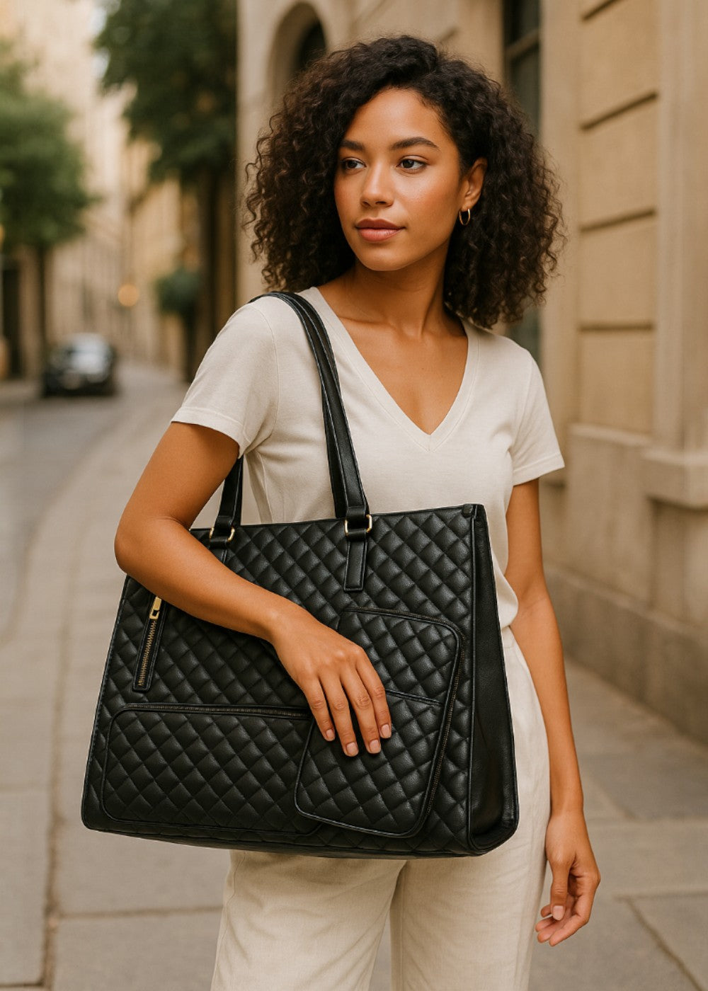 3 w 1 pikowana torba typu tote