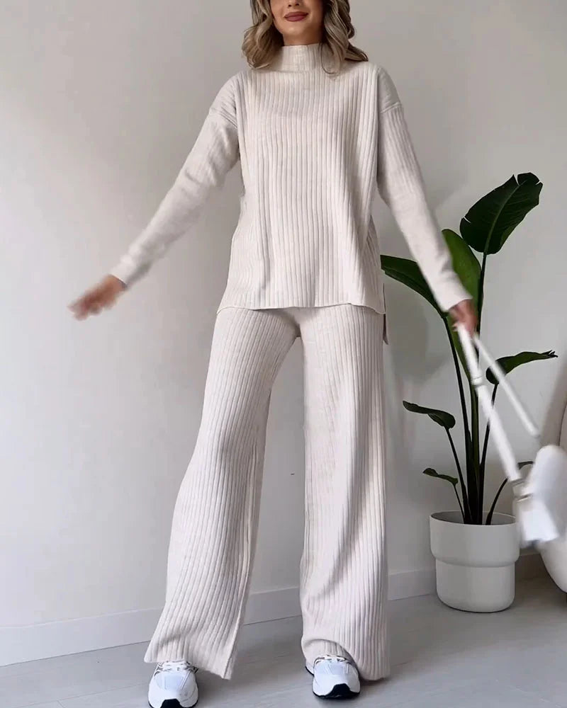 Elegancki dwuczęściowy zestaw z rozcięciem
