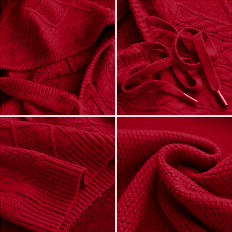 Orahlyn | Sweter z kapturem w splot jacquard