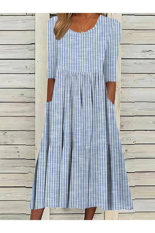 AMANDA | ELEGANCKA SUKIENKA MIDI W PASKI, ZAKRYWAJĄCA BRZUCH