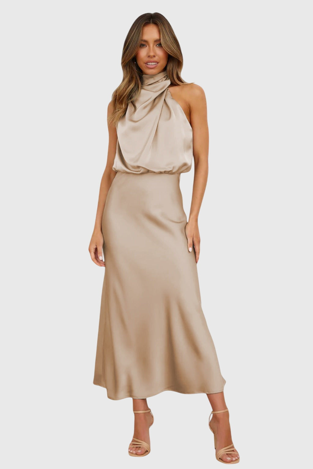 Ava™ | Glamourystyczna Sukienka Halter z Satyny