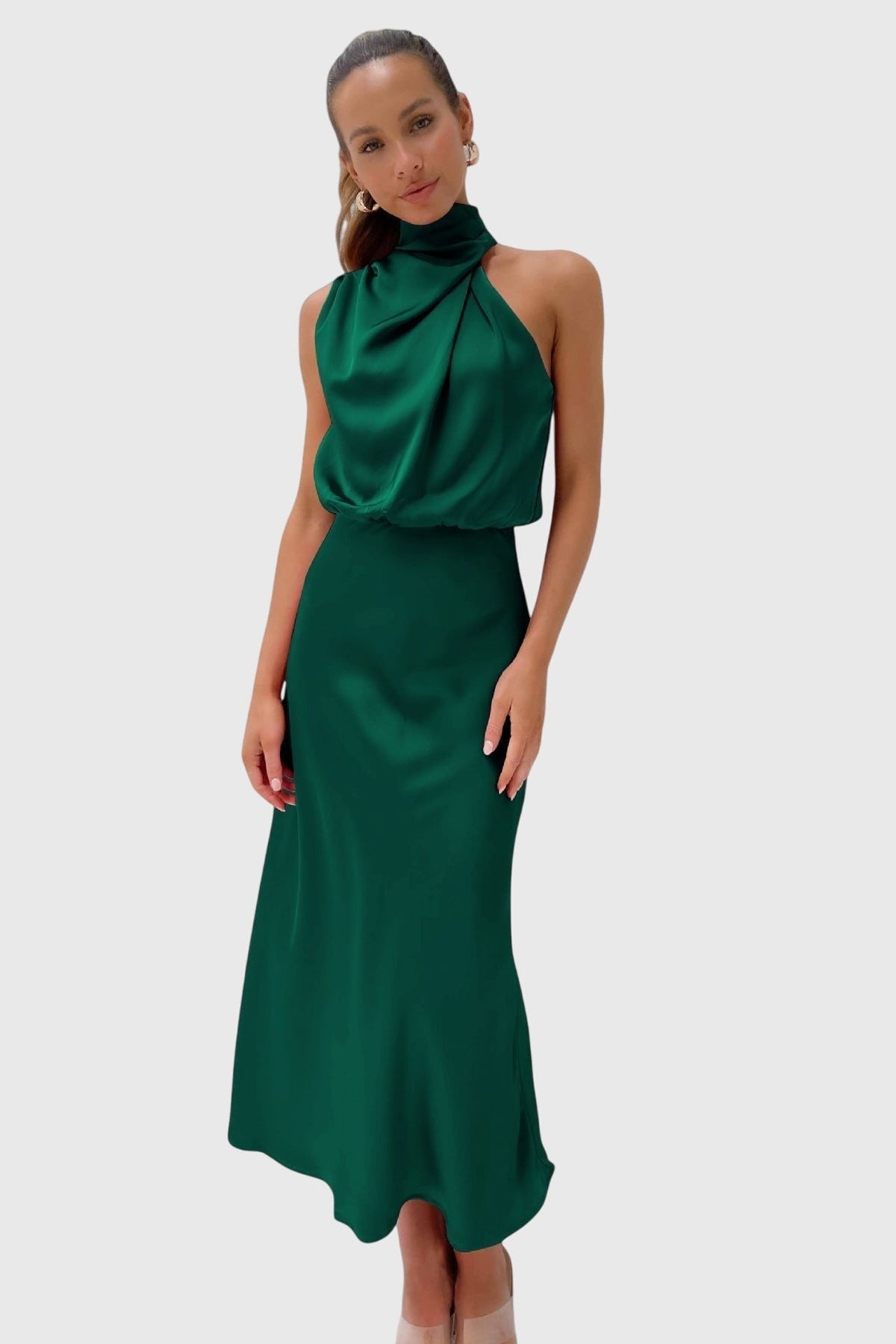 Ava™ | Glamourystyczna Sukienka Halter z Satyny