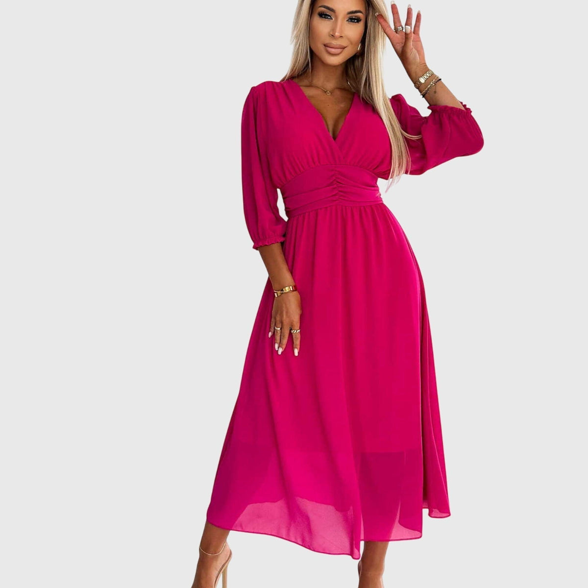 Chloe™ | Lekka Jedwabna Sukienka Chiffon