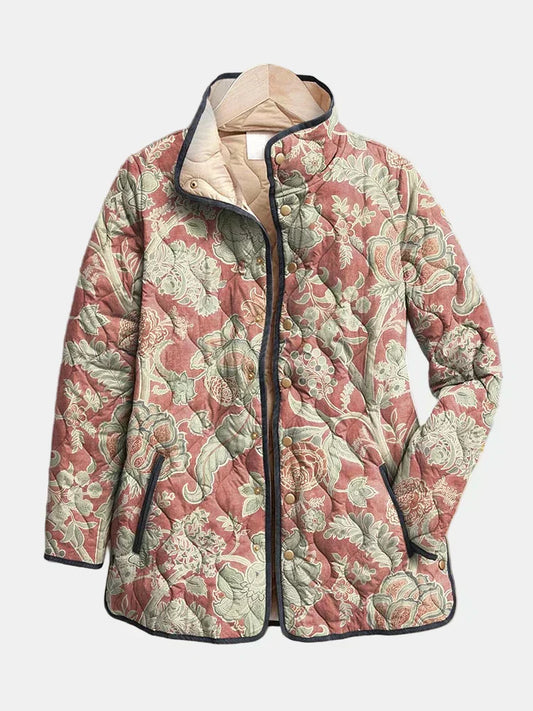 Jysara | Vintage Kwiatowa Casual Pikowana Kurtka