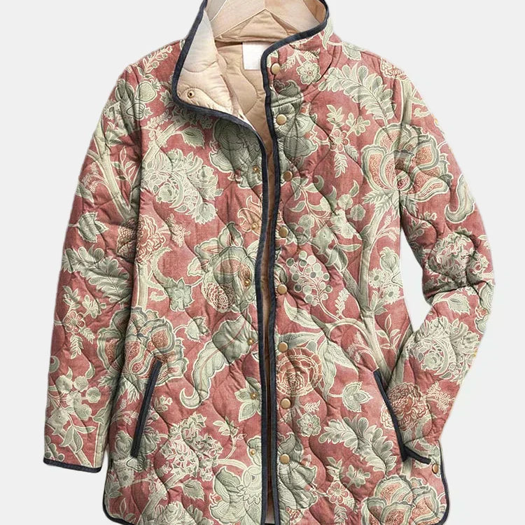 Jysara | Vintage Kwiatowa Kurtka Casual Pikowana