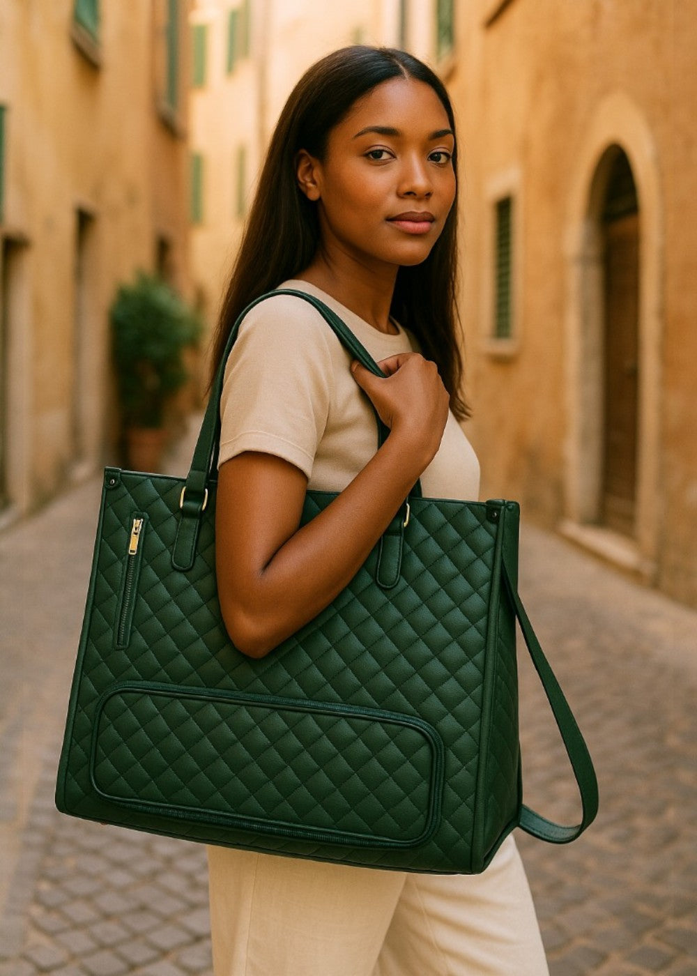 3 w 1 pikowana torba typu tote