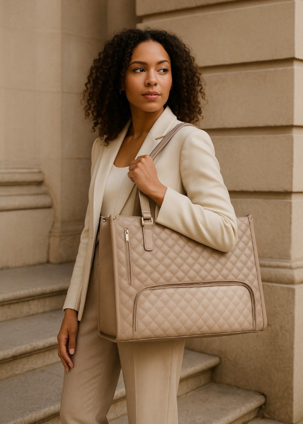3 w 1 pikowana torba typu tote