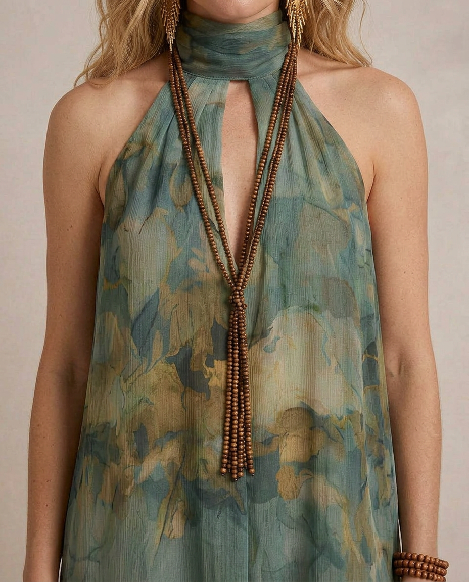 FLORA | Maxi Sukienka Chiffon Kwiatowa Boho